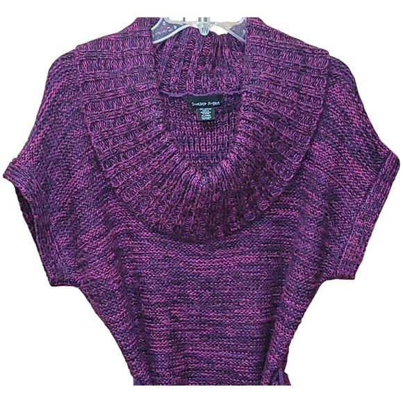 Sweater Project Women's Cowl Neck Cable Knit Tunic Sweater Tie Preppy Y2K 90s XL - Picture 3 of 8